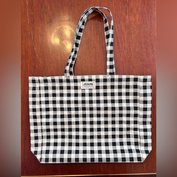 Sezane Handbags - Sézane Checkered Tote Bag